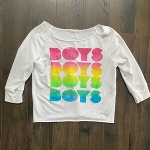 Forever 21 Cropped 3/4 Sleeve Sweatshirt